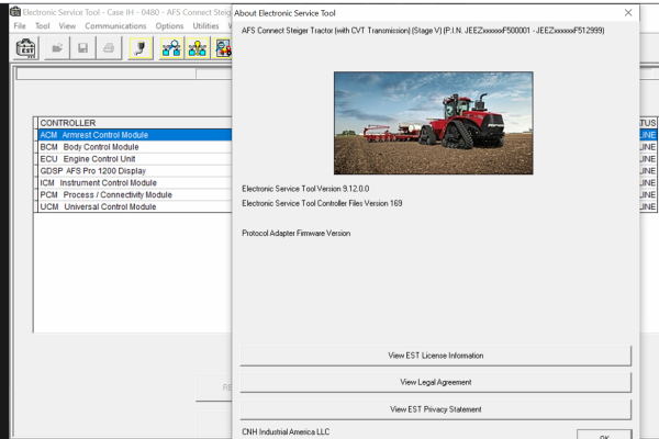 CASE New Holland Electronic Service Tools (CNH EST v9.12 )  Engineering Diagnostic Software
