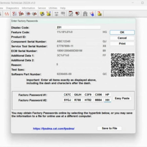 Caterpillar 18 Digits Factory Password Calculator One-Time Calculate Service