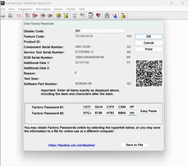 Caterpillar 18 Digits Factory Password Calculator One-Time Calculate Service