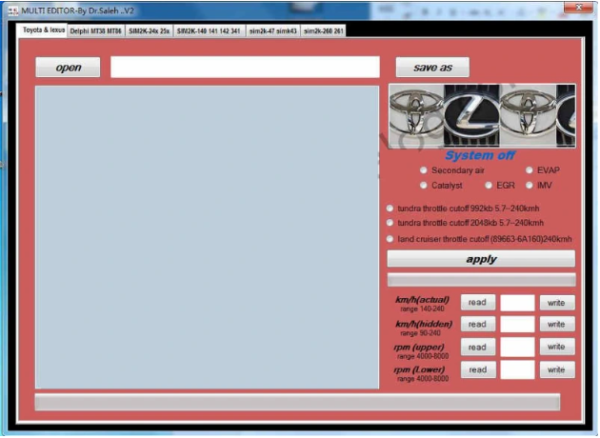 Multi Editor Toyota & Lexus Hyundai KIA DPF EGR DTC OFF Software [2023]