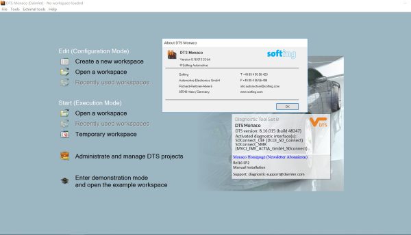 Benz DTS Monaco 8.16+Database Package remote download and installation