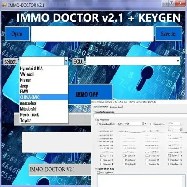 2023 IMMO DOCTOR V2.1 Car IMMO OFF Disable Software with Keygen & Instruction - Image 4
