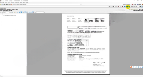 AGCO Allis NA Parts Book+Workshop Service Manual [2021.01] - Image 6