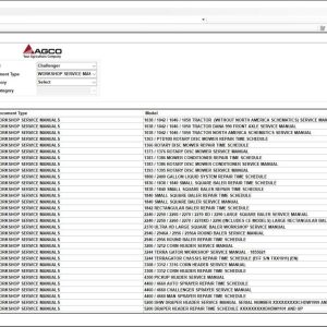 AGCO Challenger AG North America 03.2020 Part Book & Workshop Service Manuals