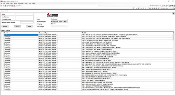 AGCO Challenger AG North America 03.2020 Part Book & Workshop Service Manuals