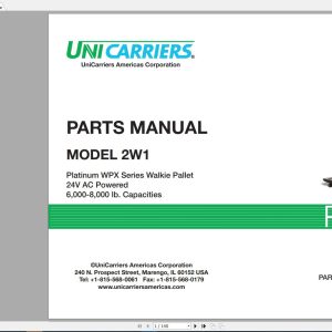 NISSAN UNICARRIERS Forklift Part Catalog & Service Manual (PDF) Updated 2018