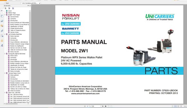 NISSAN UNICARRIERS Forklift Part Catalog & Service Manual (PDF) Updated 2018 - Image 4