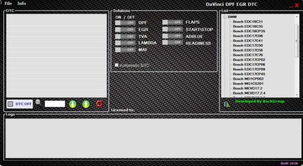 DAVINCI 1.0.28 LAST VERSION 2022 DPF EGR DTC ADBLUE OFF - Image 2