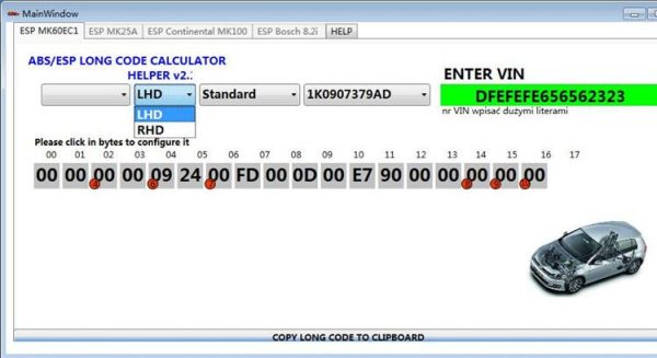 Newest for VW ABS ESP Long Encoding Calculator ESP PUMP MK60EC1 Long code calculator - Image 5