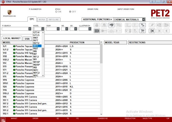 Porsche PET2 8.0 Update 807 283 03.2025 Spare Parts Catalog - Image 5