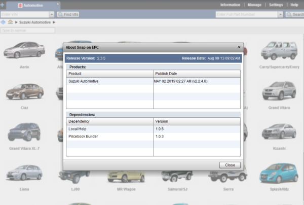 Suzuki Worldwide Automotive EPC5 2020 [05.2019] Spare Part Catalog - Image 5