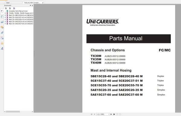 NISSAN UNICARRIERS Forklift Part Catalog & Service Manual (PDF) Updated 2018 - Image 5
