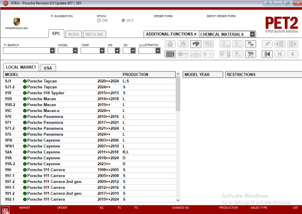 Porsche PET2 8.0 Update 807 283 03.2025 Spare Parts Catalog - Image 7