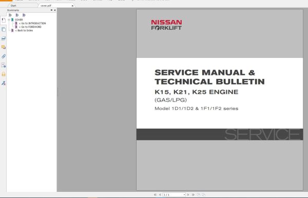 NISSAN UNICARRIERS Forklift Part Catalog & Service Manual (PDF) Updated 2018 - Image 8