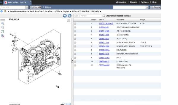 Suzuki Worldwide Automotive EPC5 2020 [05.2019] Spare Part Catalog - Image 9