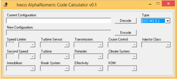 IVECO Alphanumeric Code Calculator v0.1 Usage Guide