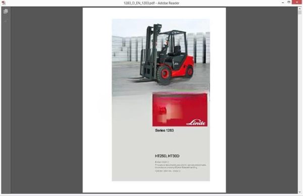Linde Forklift Service Manual 2018 PDF